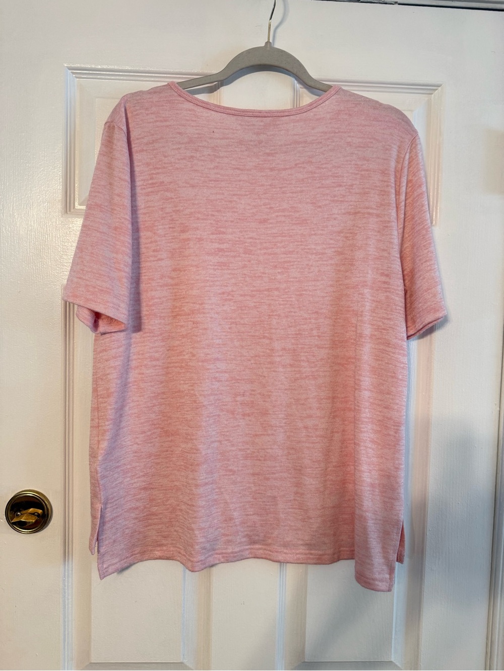 Banana Republic Heathered Pink Short-Sleeve Crew Top - Picture 3 of 5